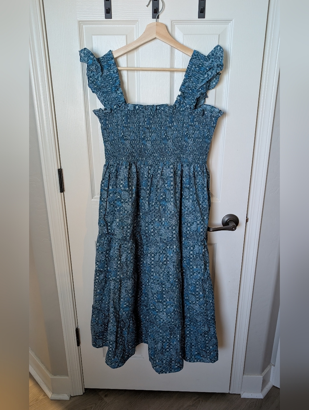 Hill House Nap Dress, Navy Calico Trellis, XL - Picture 2 of 4